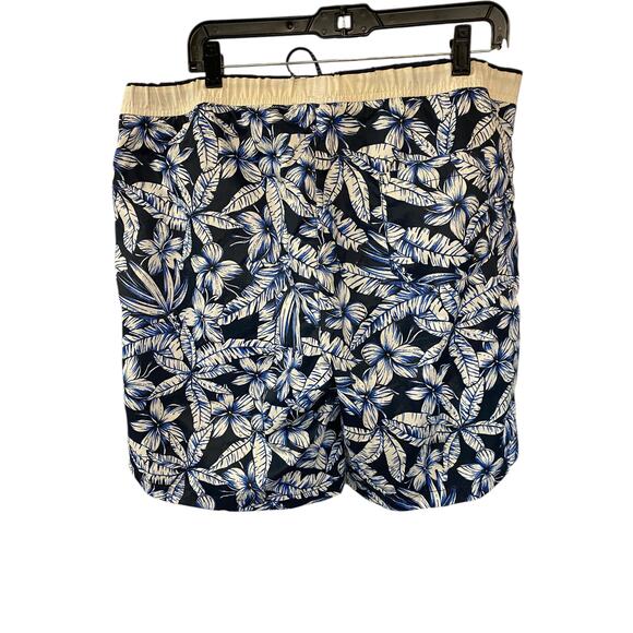 Hugo Boss Men's XL Swim Trunks Blue Tropical Palm Print Beach Tiki Vacation Pool - Picture 3 of 6